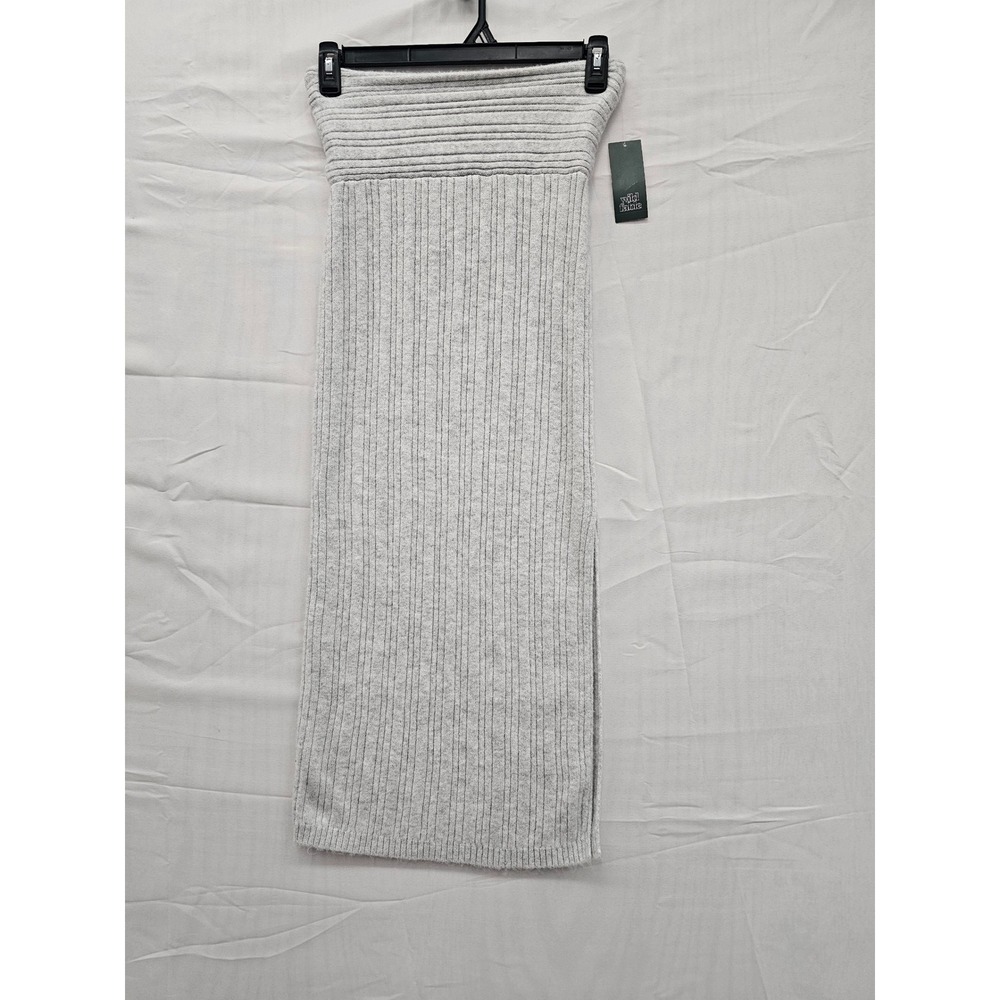Wild Fable Womens Ribbed Knit Midi Sweater Skirt‎ Light Gray Size S NWT